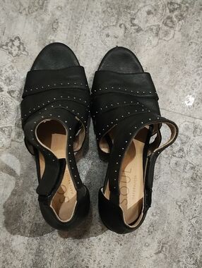 Soul By Naturalizer Black Open-Toe Ankle Strap Heels with Stud Accents